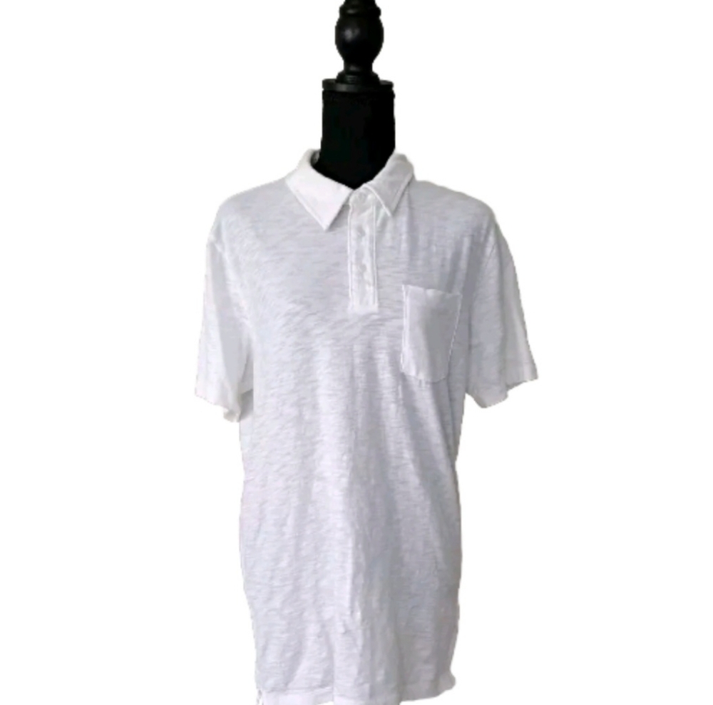 Gap Vintage Slub Polo Shirt White Medium Tall